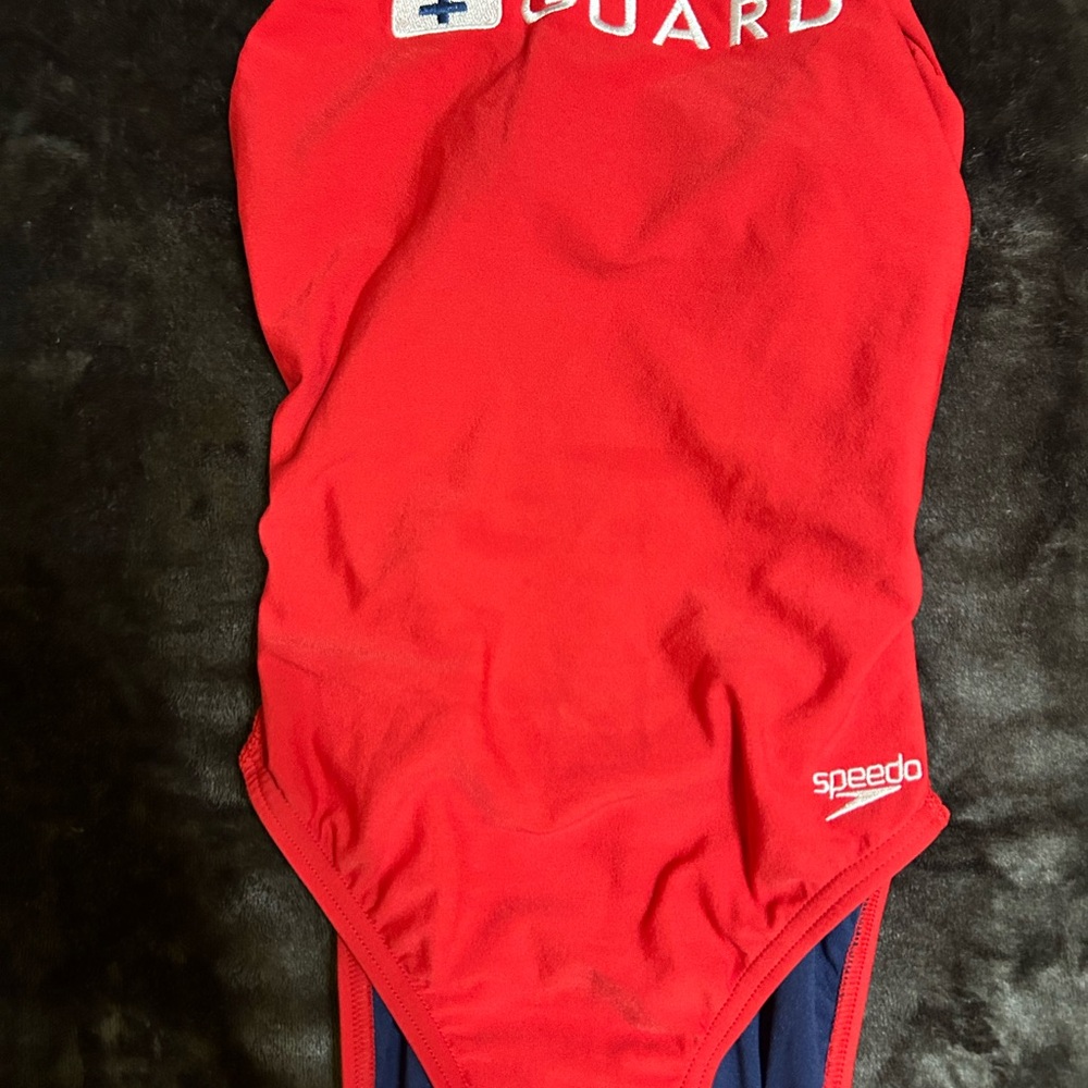 Speedo Red and Navy Swimsuit